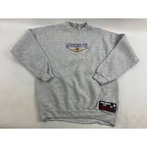 Tultex Athletic Sweatshirt Men's Size M Gray MN NFL Thumbs Up Mock neck Vintage